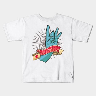 3RoundedStripes Hand Sign (Light) Kids T-Shirt